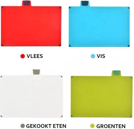 Merkloos - Snijplankenset met houder groen